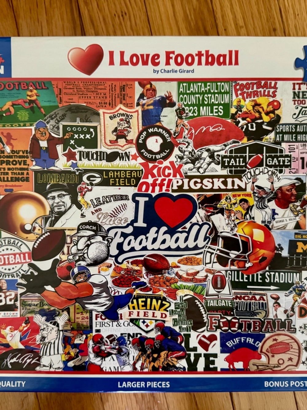 White Mountain I Love Football Puzzle - Red, Blue, White